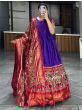Enchanting Purple Patola Printed Dola Silk Traditional Gown With Dupatta