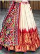 Adorable Off-White & Red Patola Printed Silk Festival Wear Lehenga Choli
