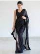 Marvelous Black Fully Sequins Work Georgette Saree With Blouse

