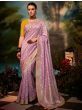 Surprising Pink Zari Weaving Silk Reception Wear Saree