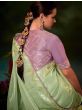 Ravishing Light-Green organza Silk Saree With Blouse