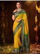 Glamorous Yellow Bandhani Printed Silk Saree With Blouse
