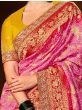 Abundant Pink Bandhani Printed Silk Wedding Wear Saree With Blouse
