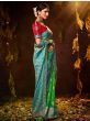 Marvelous Green Zari Weaving Silk Festival Wear Saree With Blouse