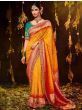 Fascinating Yellow Multi Work Silk Saree With Embroidered Blouse