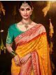 Fascinating Yellow Multi Work Silk Saree With Embroidered Blouse