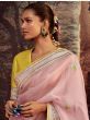Pretty Pink Sequins Banglory Silk Festival Wear Saree With Blouse
