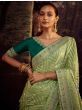 Stunning Green Banglory Silk Party Wear Saree With Blouse