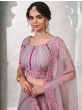 Glamorous Lilac Zarkan Embroidery Net Party Wear Lehenga Choli