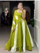 Stunning Parrot-Green Mirror Work Cotton Navratri Wear Lehenga Choli