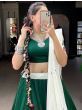 Stunning Green Mirror Work Pure Cotton Navratri Lehenga Choli