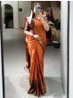 Gorgeous Orange Zari Weaving Kanjivaram Wedding Saree With Blouse
