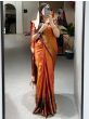 Gorgeous Orange Zari Weaving Kanjivaram Wedding Saree With Blouse
