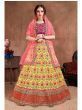 Yellow Embroidered Bridal Wear Lehenga Choli (Default)
