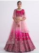 Gorgeous Fuscia Pink Fancy Embroidered Net Bridal Wear Lehenga Choli 