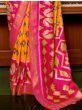 Gorgeous Yellow Patola Printed Silk Saree With Blouse 