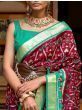 Adorable Maroon Patola Printed Silk Saree With Blouse