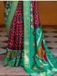 Adorable Maroon Patola Printed Silk Saree With Blouse