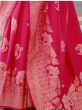 Phenomenal Dark Pink Foil Printed Silk Saree With Blouse
