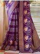 Astonishing Purple Foil Printed Festival Wear Saree With Blouse