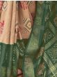 Ravishing Green And Beige Digital Printed Patola Silk Saree