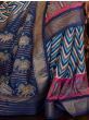 Gorgeous Blue Patola Printed Silk Saree With Blouse