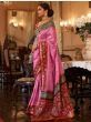 Attractive Pink Patola Printed Silk Saree With Blouse
