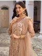 Gorgeous Beige Embroidered Butterfly Net Palazzo Suit
