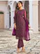 Enchanting Purple Embroidered Butterfly Net Salwar Suit
