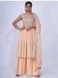 Graceful Peach Thread Embroidery Chiffon Ready-Made Palazzo Suit
