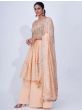 Graceful Peach Thread Embroidery Chiffon Ready-Made Palazzo Suit
