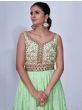 Alluring Mint Green Embroidered Chiffon Ready-Made Palazzo Suit