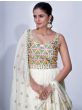Adorable White Thread Embroidery Chiffon Ready-Made Palazzo Suit
