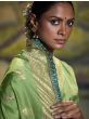 Magnificent Light Green Zari Weaving Art Silk Reception Wear Saree