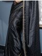 Fascinating Black Zari Weaving Satin Reception Wear Saree With Blouse

