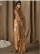 Adorable Golden Zari Weaving Jacquard Saree With Blouse
