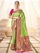 Beautiful Green Zari Weaving Silk Festival Wear Paithani Saree