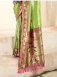 Beautiful Green Zari Weaving Silk Event Wear Paithani  Saree With Blouse