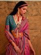 Precious Pink Weaving Silk Reception Wear Saree With Blouse