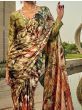Gorgeous Multi-Color Digital Printed Satin Party Wear Saree With Blouse