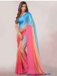 Fascinating Multi-Color Satin Party Wear Plain Saree With Blouse