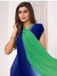 Mesmerizing Multi-Color Satin Party Wear Plain Saree With Blouse