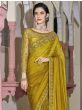 Luxuriant Olive Green Sequins Embroidery Silk Saree With Blouse
