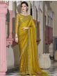 Luxuriant Olive Green Sequins Embroidery Silk Saree With Blouse