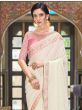 Wonderful Off White Sequins Embroidery Silk Saree With Blouse
