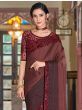 Glowing Maroon Sequins Embroidery Silk Saree With Blouse