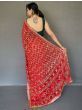 Ravishing Red Bandhani Print Georgette Festive Wear Saree With Blouse