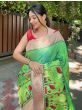Sparkle Green Zari Woven Banarasi Silk Reception Wear Saree With Blouse