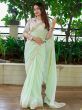 Graceful Pastel Green Georgette Embroidery Work Border Party Wear Saree