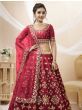 Charismatic Red Zari Work Art Silk Wedding Wear Lehenga Choli